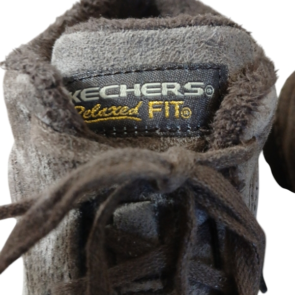 Skechers Moc Toe Chocolate Brown Suede Leather Chukka Boots - Picture 5 of 10